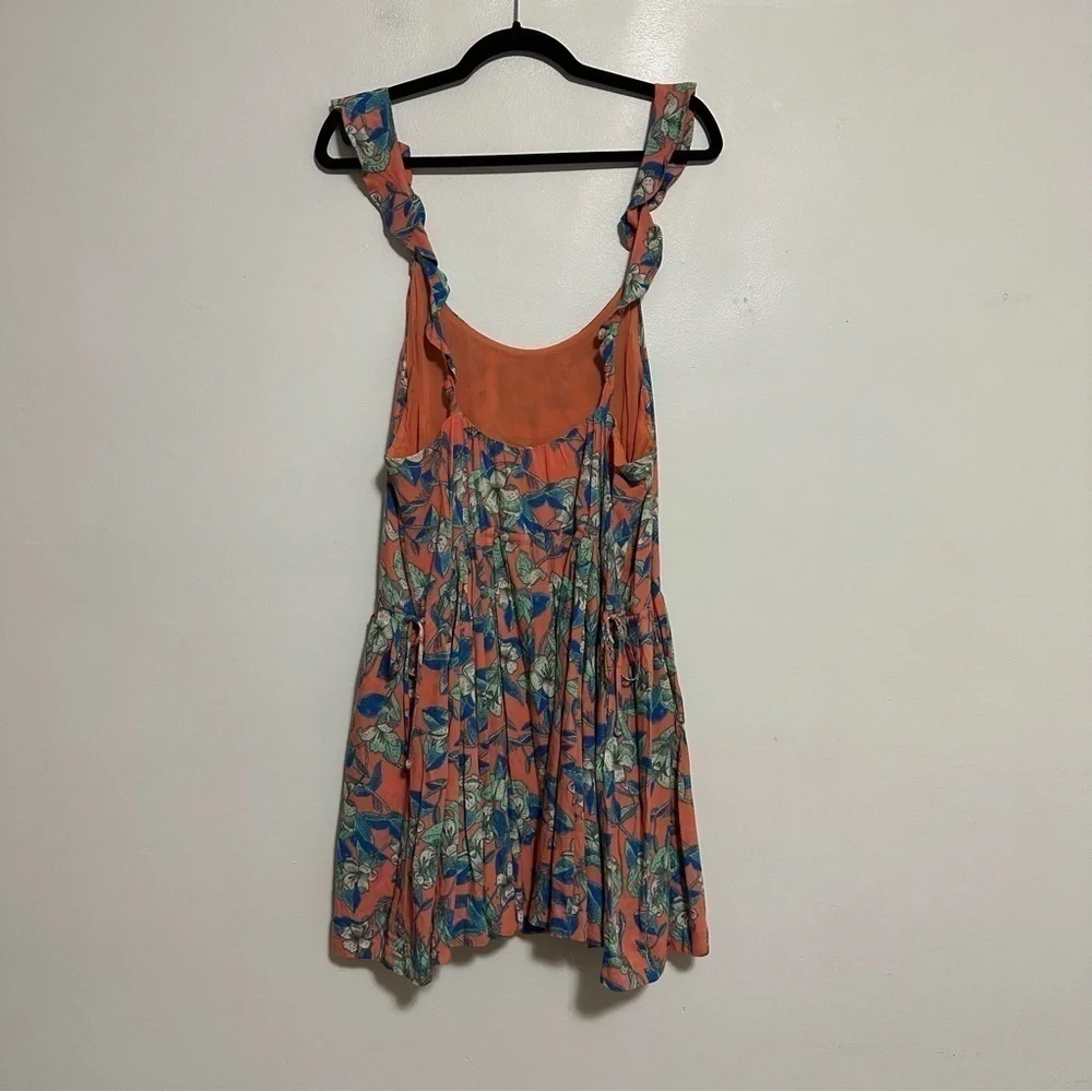 Free People Dear You Floral Backless Ruffle Mini Dress